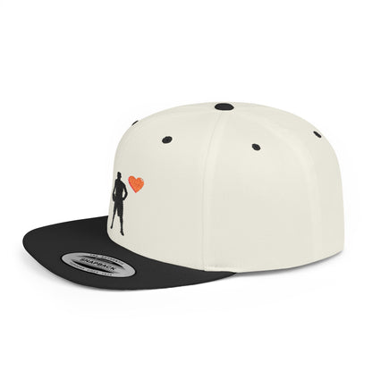 Sporty Love Flat Bill Snapback Hat – Adjustable Cap for Athletes, Casual Wear, Gifts for Sports Fans, Basketball Enthusiasts, Unique - TRV