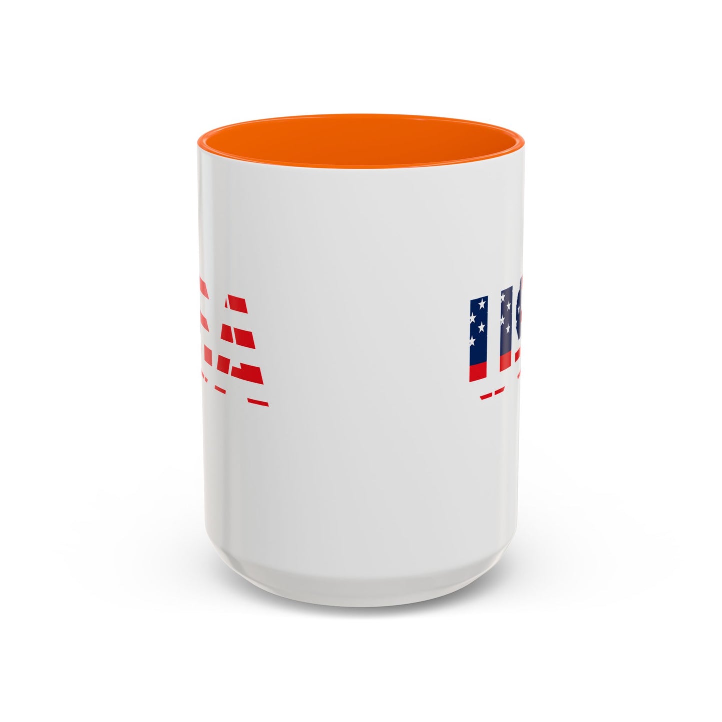 USA Flag Accent Coffee Mug — Patriotic 11/15oz Ceramic Coffee Cup