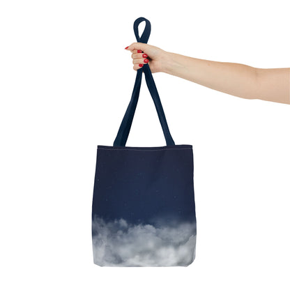 Night Sky Clouds Tote Bag | Starry Navy Ombre - TRV