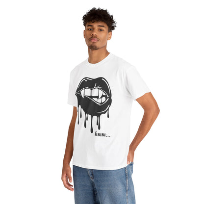 Edgy Graphic Tee - Dripping Lips Design - Unisex Heavy Cotton Tee