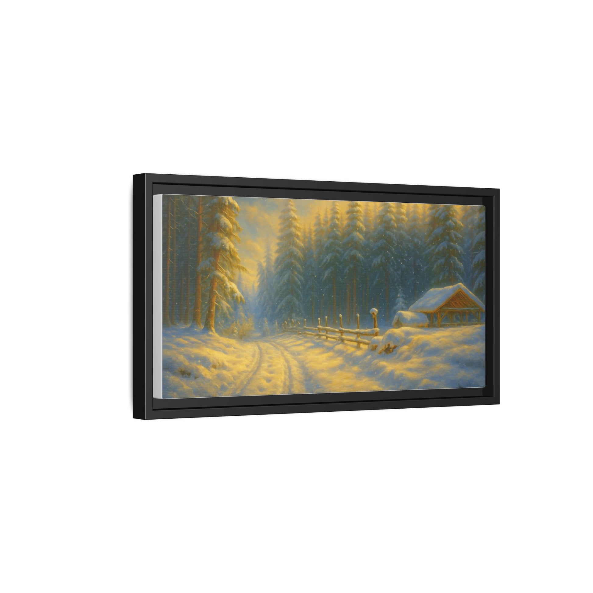 Wall Art Print, Winter Cabin Decor, Nature Scene, Holiday Gift, Cabin Vibes, Christmas Decoration, Matte Canvas, Framed - TRV