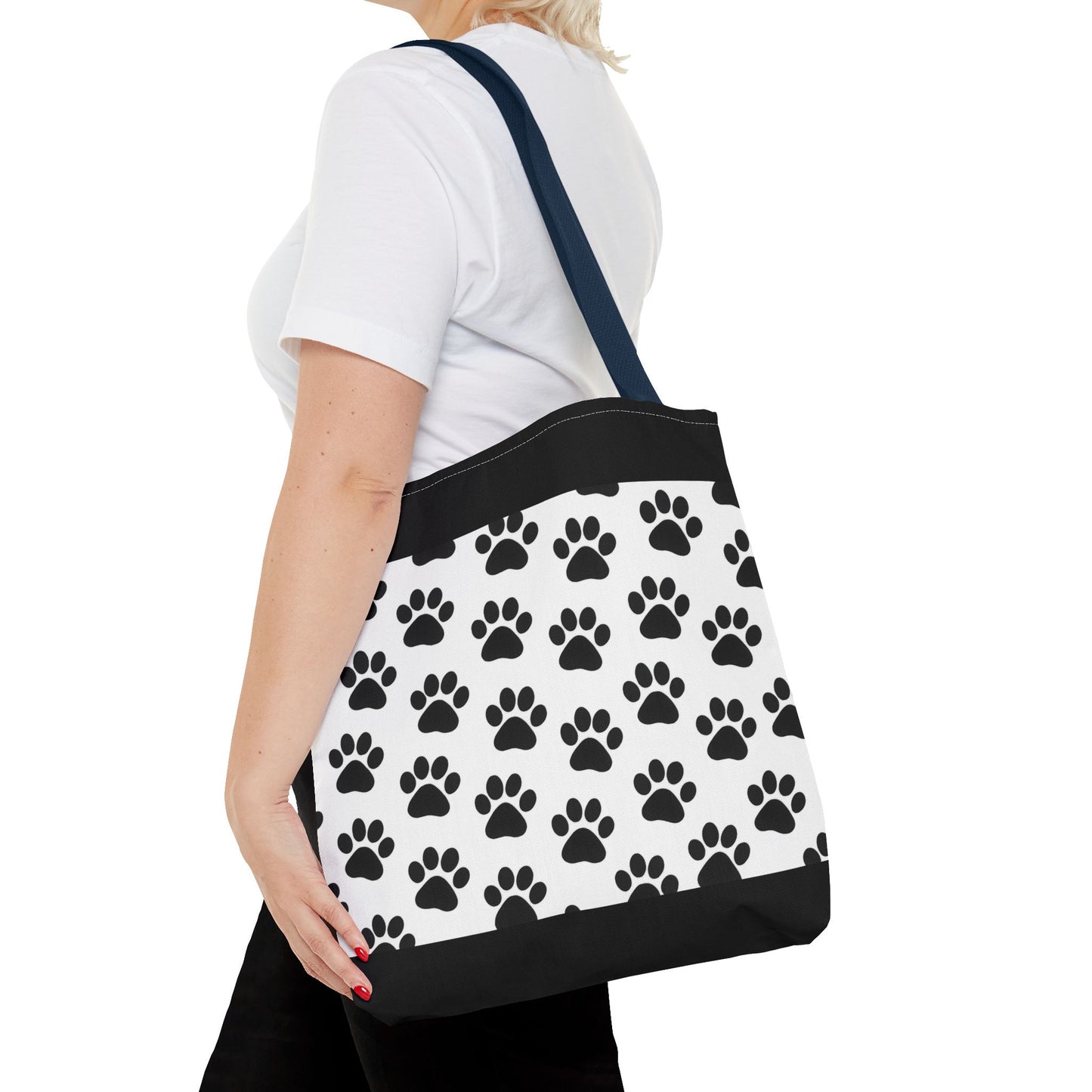 Paw Print Tote Bag, Dog Lover Gift, Shopping Tote, Eco-Friendly Bag, Pet Accessory, Animal Print Carryall - TRV