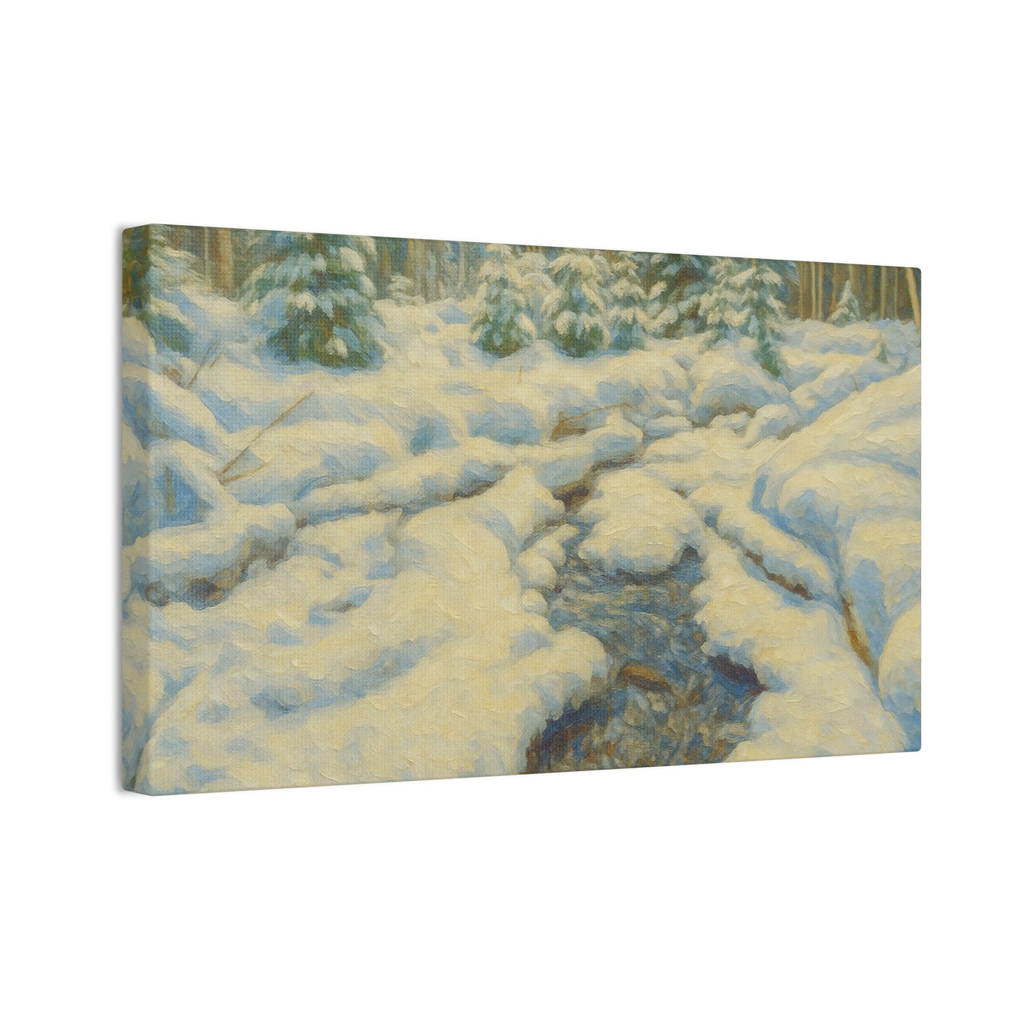 Winter Landscape Canvas Art, Nature Decor, Gallery Wall Art, Cozy Home Accent, Winter Wonderland Painting - TRV