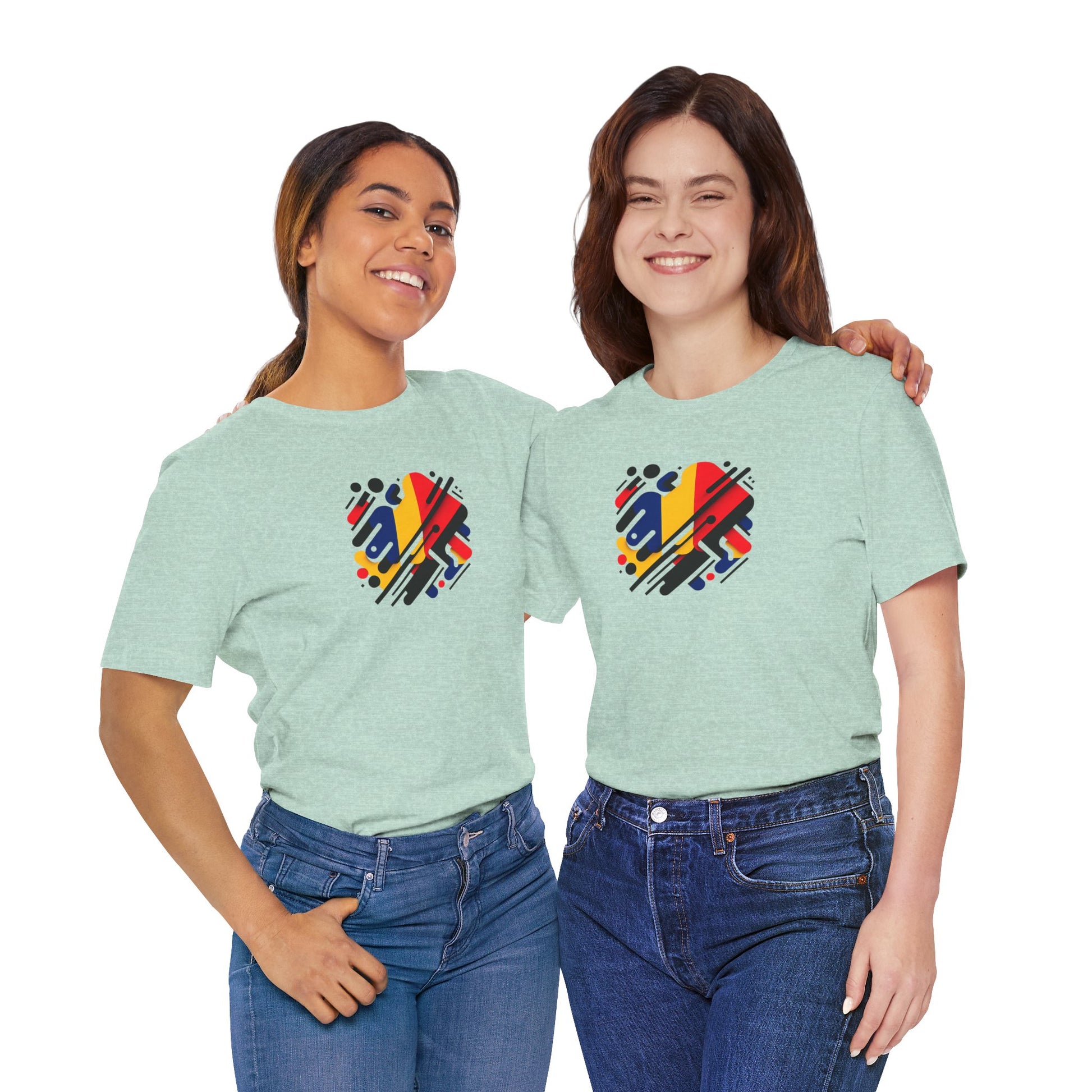 Artistic Heart Unisex Jersey Tee - Vibrant Graphic Tee, Casual Wear, Gift for Art Lovers, Birthday Surprise, Everyday Comfort - TRV