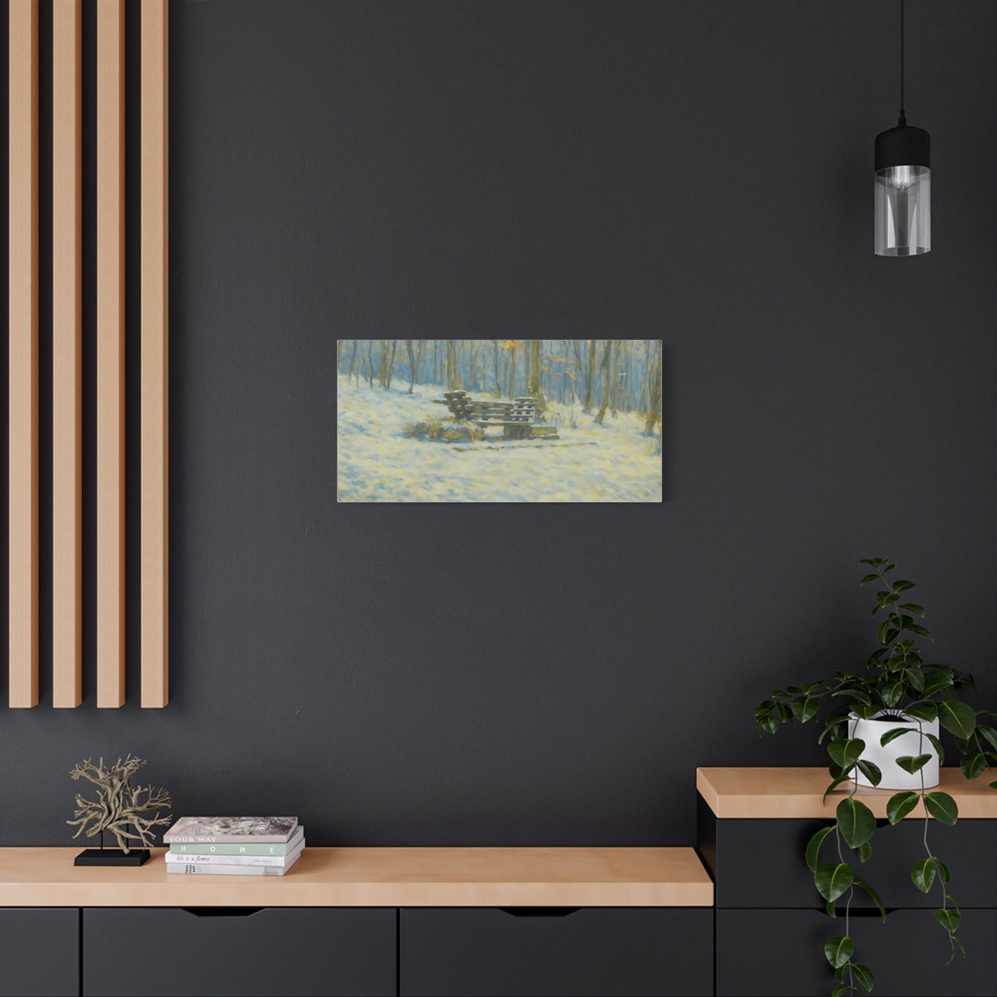 Winter Serenity Canvas Wall Art, Cozy Living Room Decor, Nature Landscape Print, Gift for Art Lovers, Home Decor, Seasonal Artwork - TRV