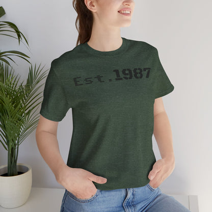 Est. 1987 Unisex Tee - Vintage Style Shirt, 80s Birth Year Gift, Casual Wear, Birthday T-Shirt, Retro Graphic Tee