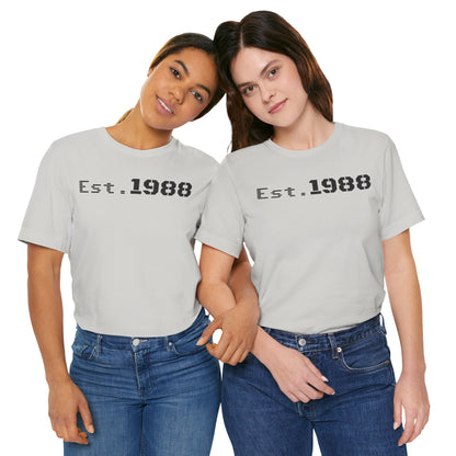Est. 1988 Unisex Jersey Tee, Vintage Birthday Shirt, Casual Everyday Wear, Gift for Him or Her, Anniversary Celebration Tee