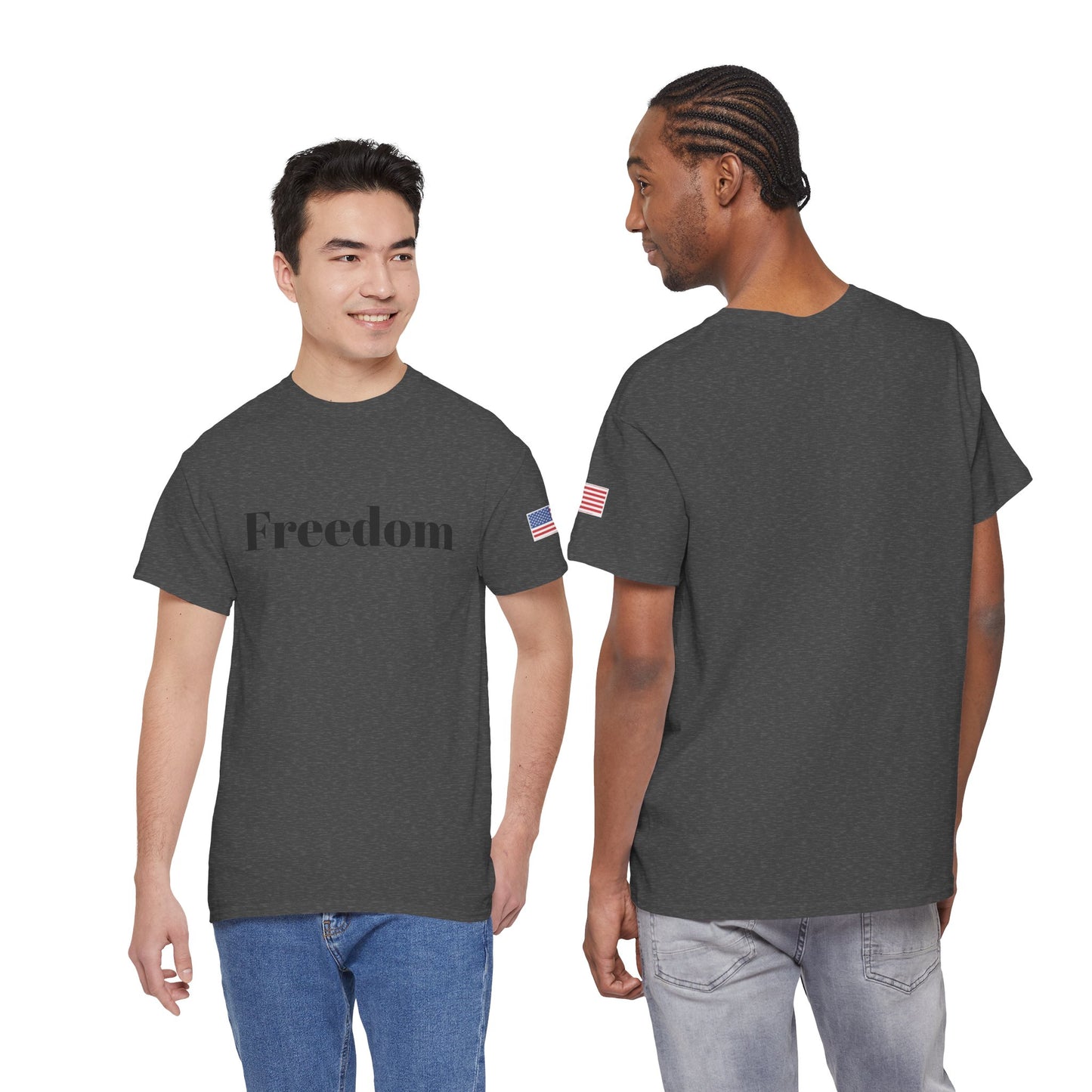 Freedom script tee | T-Shirt, American flag sleeve - TRV