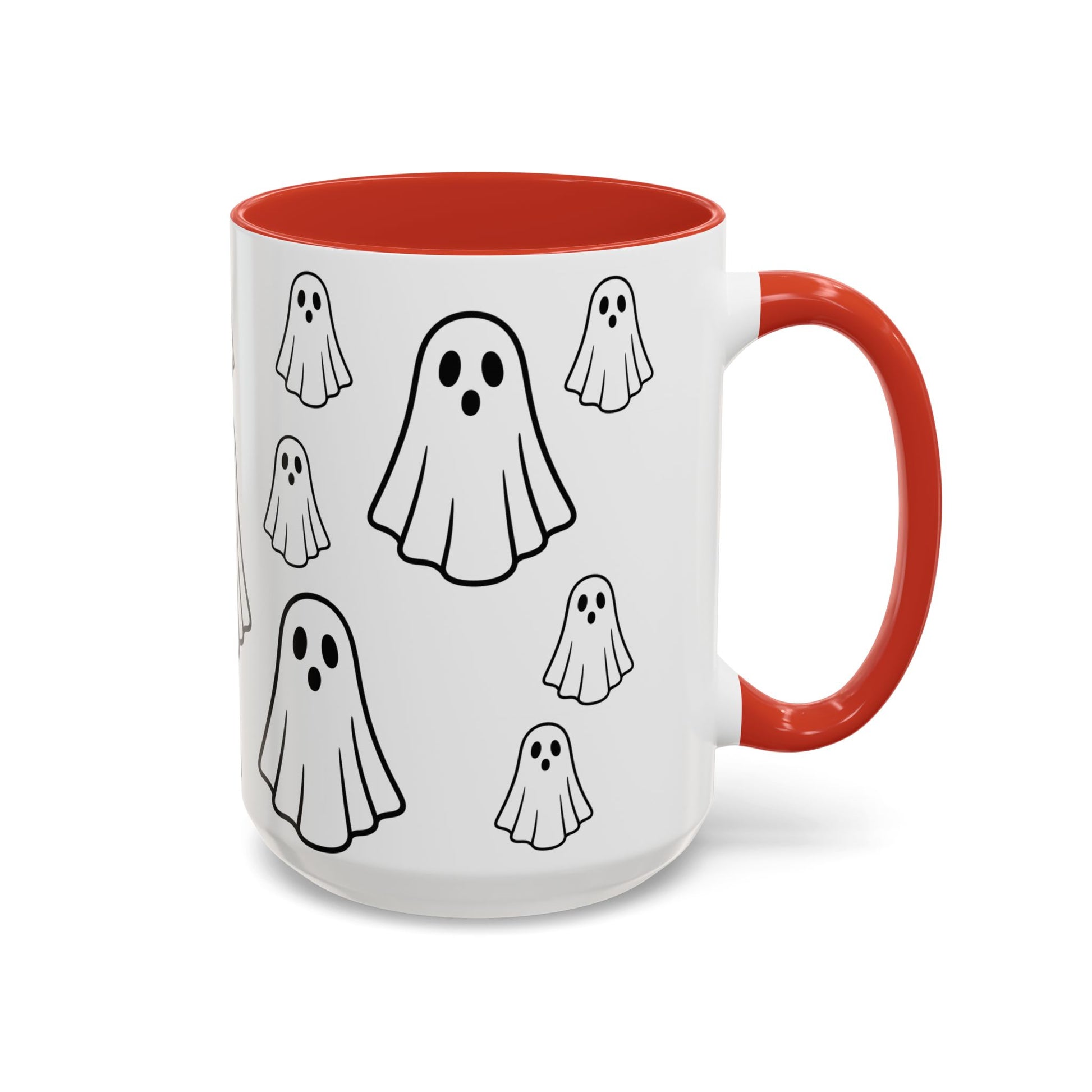 Cute Ghost Accent Coffee Mug, Halloween Mug, Spooky Drinkware, Gift for Ghost Lovers, Seasonal Decor, Unique Coffee Cup - TRV