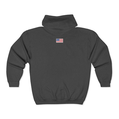 American Flag Graphic Full Zip Hoodie | Unisex Sweatshirt for Patriotic Holidays, Fourth of July, Independence Day, Gifts, Casual Wear