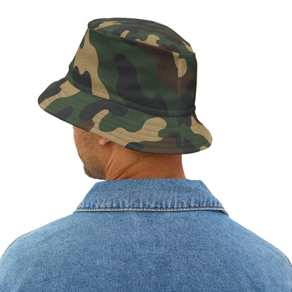 Camouflage Bucket Hat - Trendy AOP Headwear, Summer Fashion Accessory, Outdoor Adventure Cap, Unique Gift for Him/Her, Stylish Festival Hat - TRV
