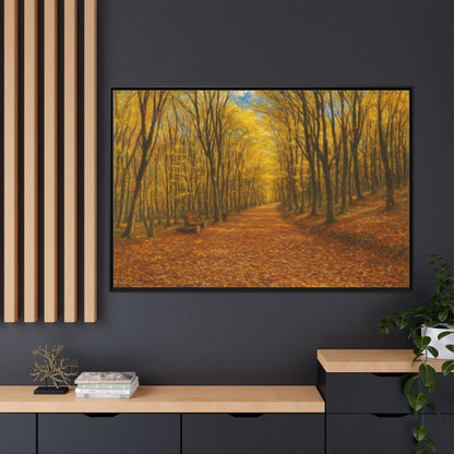 Autumn Forest Framed Canvas Art, Cozy Wall Decor, Nature Inspired Gift, Fall Home Accent, Perfect for Thanksgiving - TRV