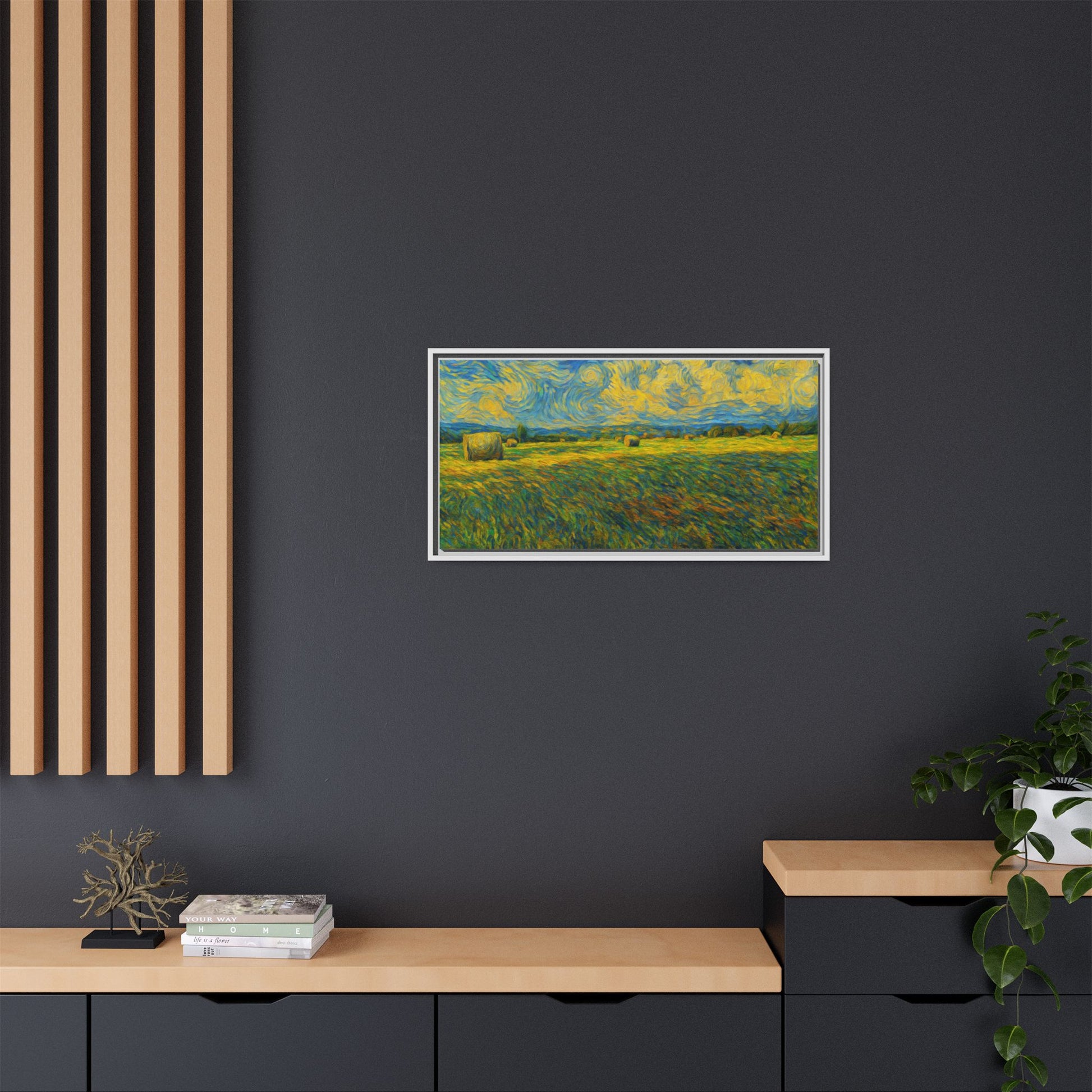 Landscape Matte Canvas, Framed (Multi-color) - TRV