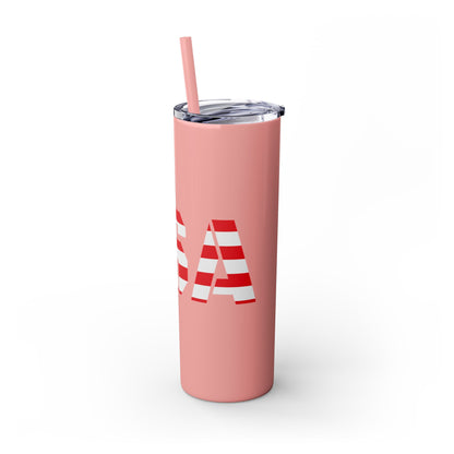 Skinny Tumbler — USA Flag 20oz Straw Tumbler (Patriotic Travel Cup)