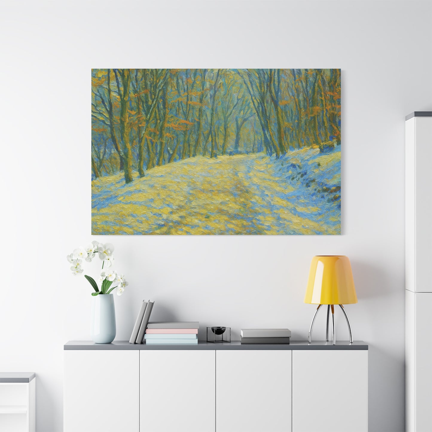 Wall Art Print, Winter Landscape Canvas Home Decor, Gift for Nature Lovers, Seasonal Artwork, Cozy Housewarming Decoration - TRV