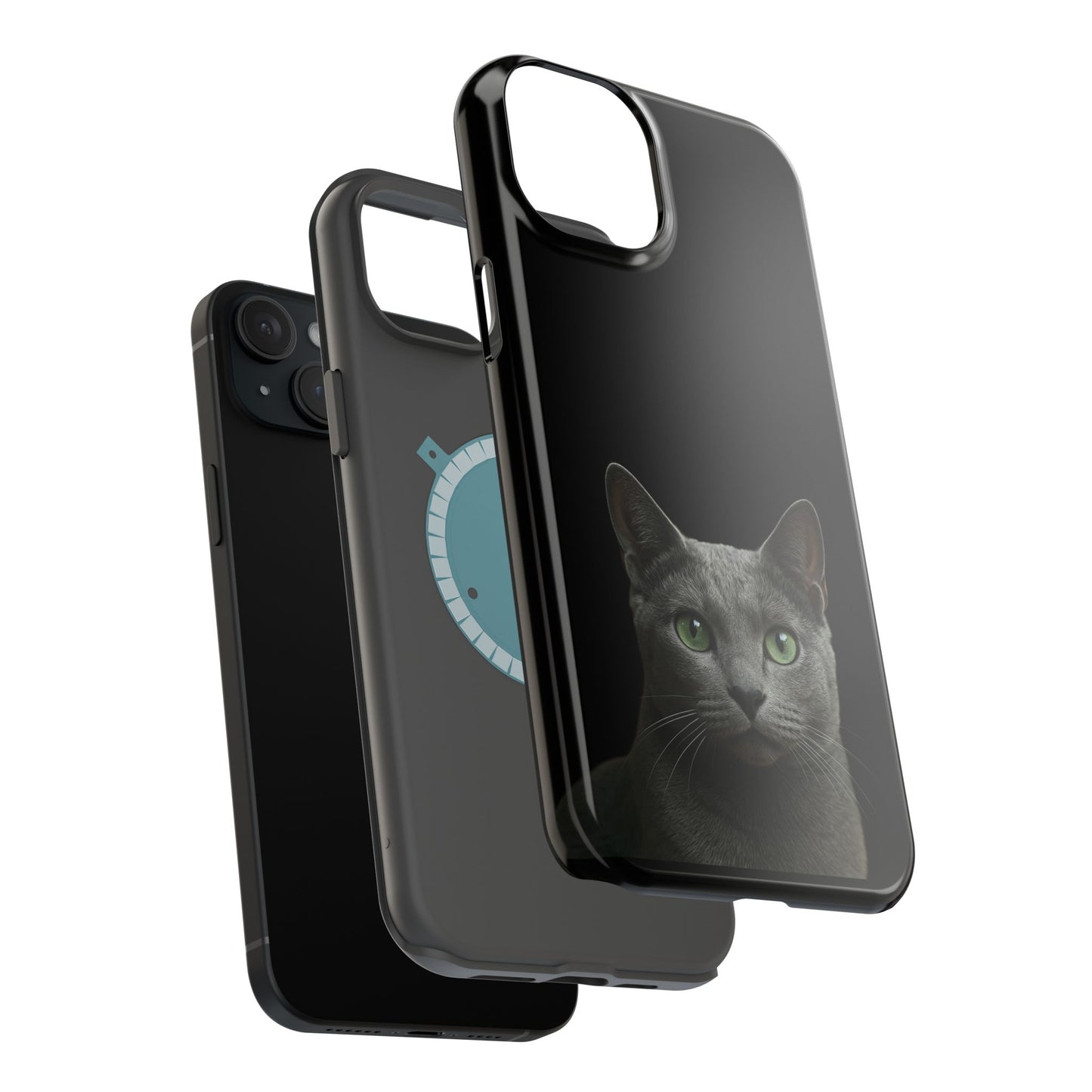Russian Blue Cat Phone Case — Magnetic Impact-Resistant iPhone Cover