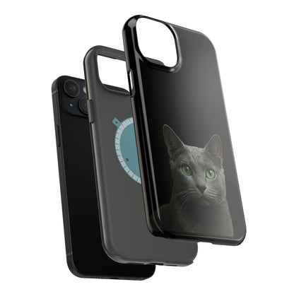 Russian Blue Cat Phone Case — Magnetic Impact-Resistant iPhone Cover