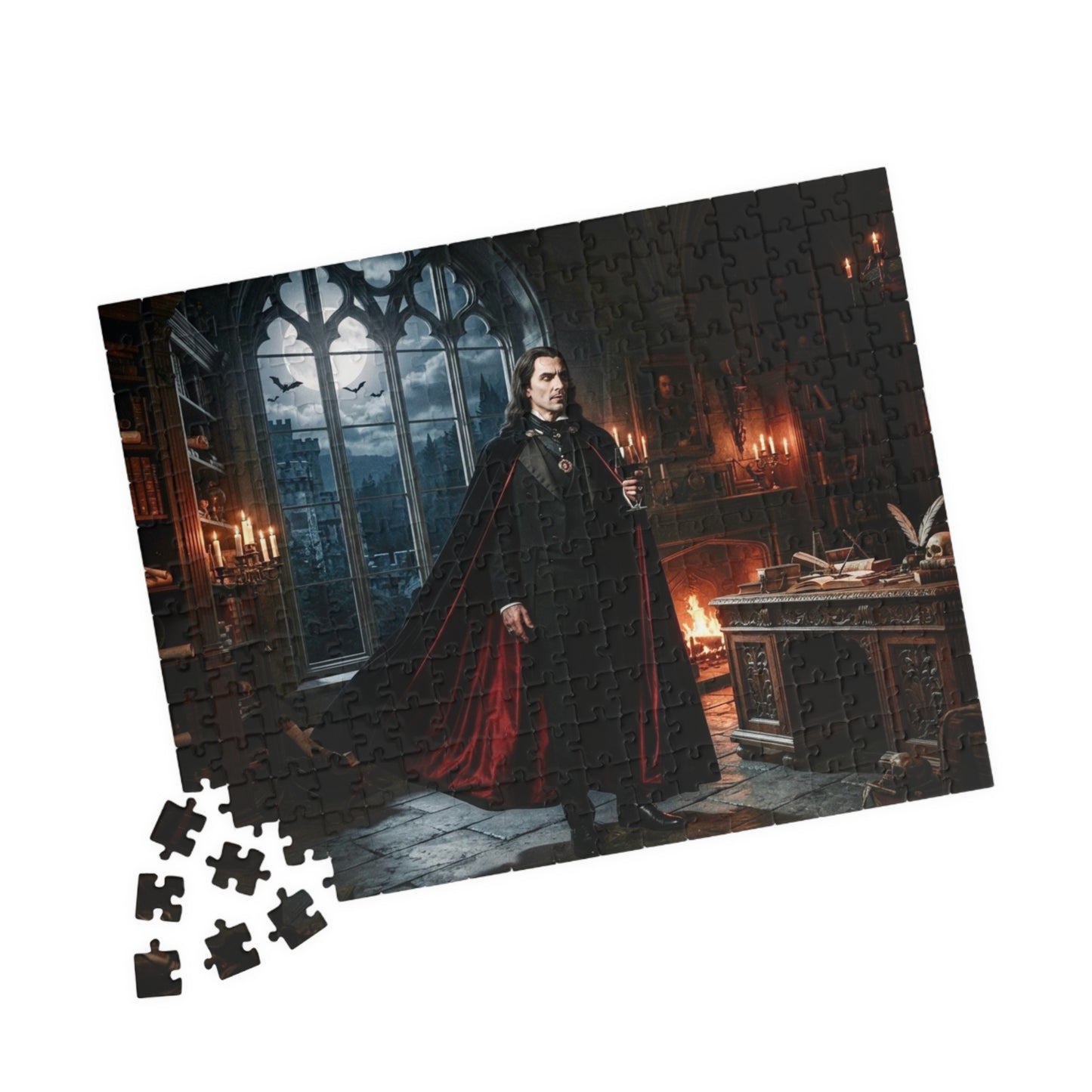 Gothic Vampire Castle Puzzle — Dark Fantasy Jigsaw (110/252/520/1014 pcs)