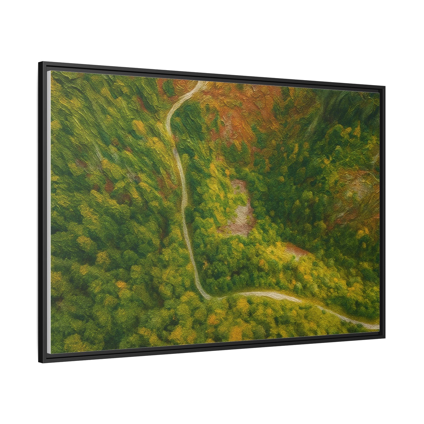 Framed Nature Canvas Art Print, Vibrant Forest Wall Decor, Abstract Landscape Artwork, Home Decoration, Gift for Nature Lovers - TRV