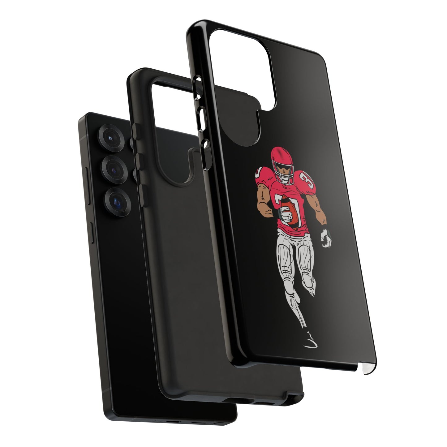 Football Player Tough Phone Case – Protective Black Sports iPhone Case