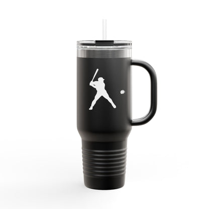 Insulated Travel Mug for Sports Lovers, 40oz Tumbler, Red Baseball Design, Perfect Gift for Fans, Outdoor Adventures, Road Trips, Tailgating