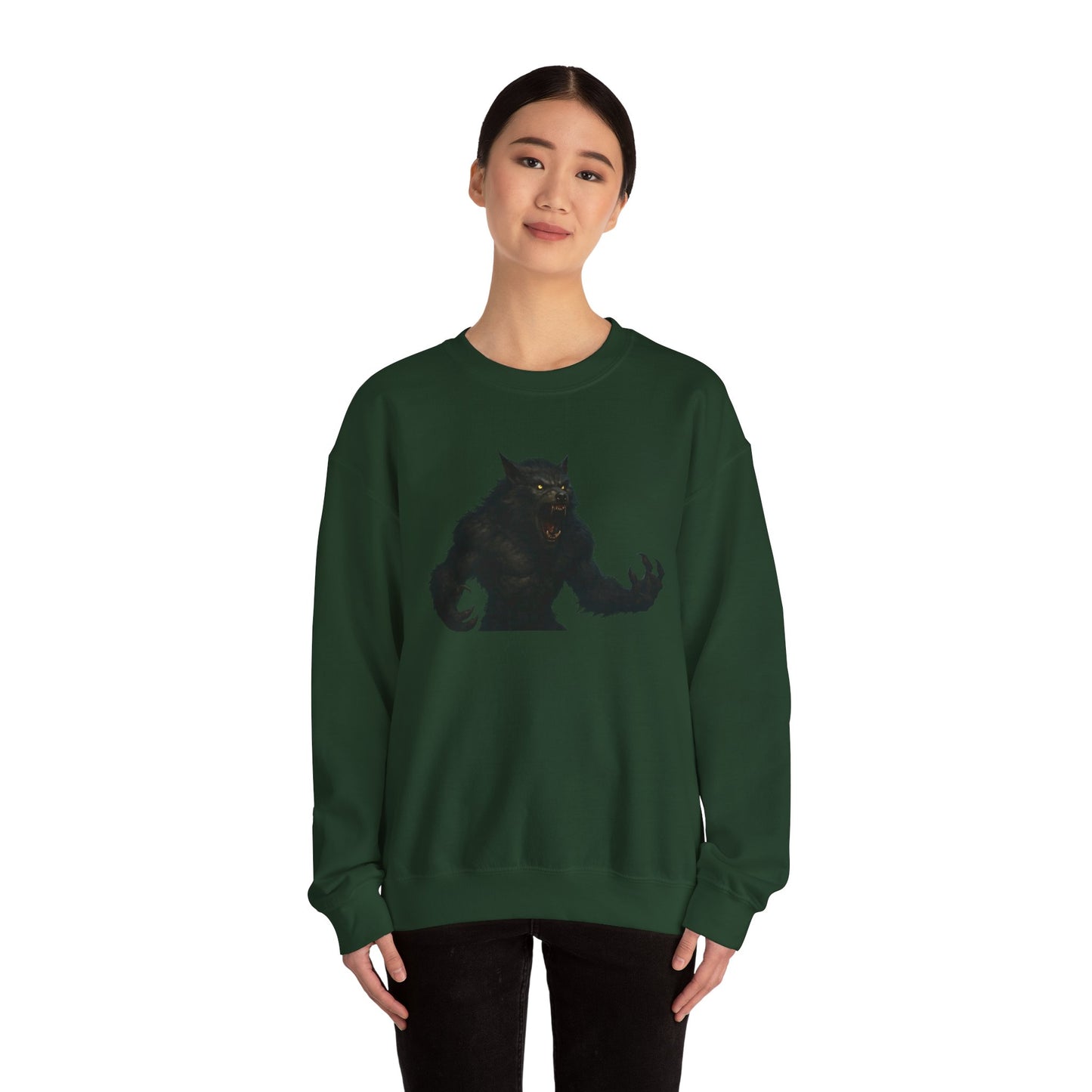 Fierce Werewolf Graphic Sweatshirt, Cozy Unisex Crewneck, Perfect for Casual Outfits, Halloween Apparel, Everyday Wear