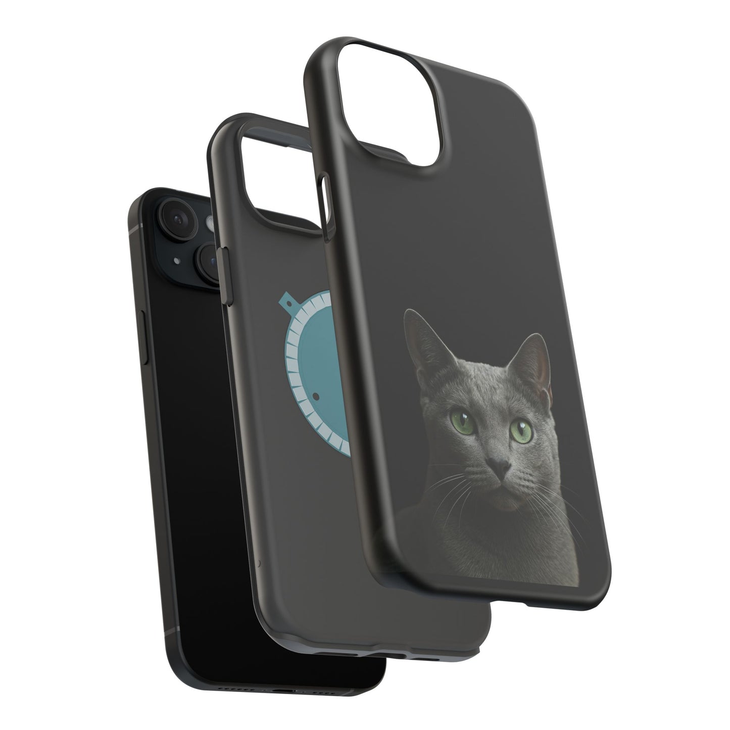 Russian Blue Cat Phone Case — Magnetic Impact-Resistant iPhone Cover