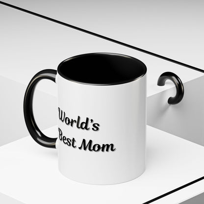 World's Best Mom Accent Coffee Mug - 11oz & 15oz - Perfect Gift for Mother's Day