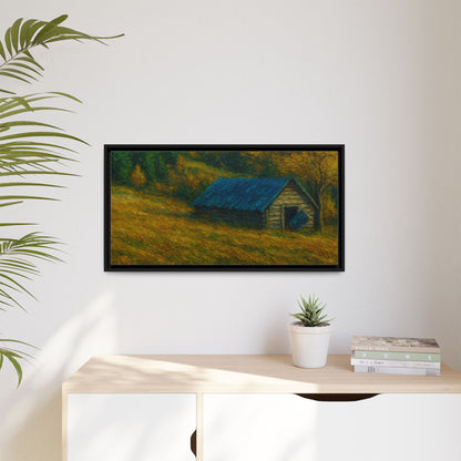 Framed Matte Canvas Print, Rustic Artwork, Farmhouse Decor, Nature Wall Art, Gift for Home, Autumn Decor, Landscape Painting