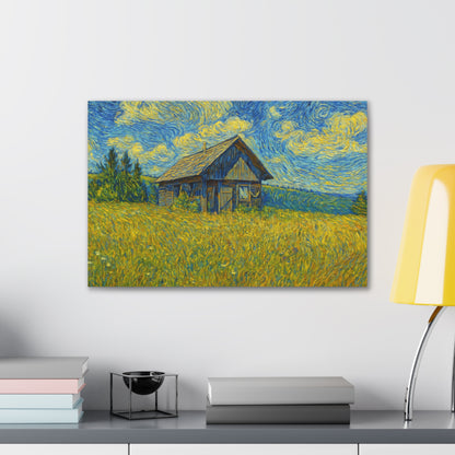Starry Field Barn Canvas Print