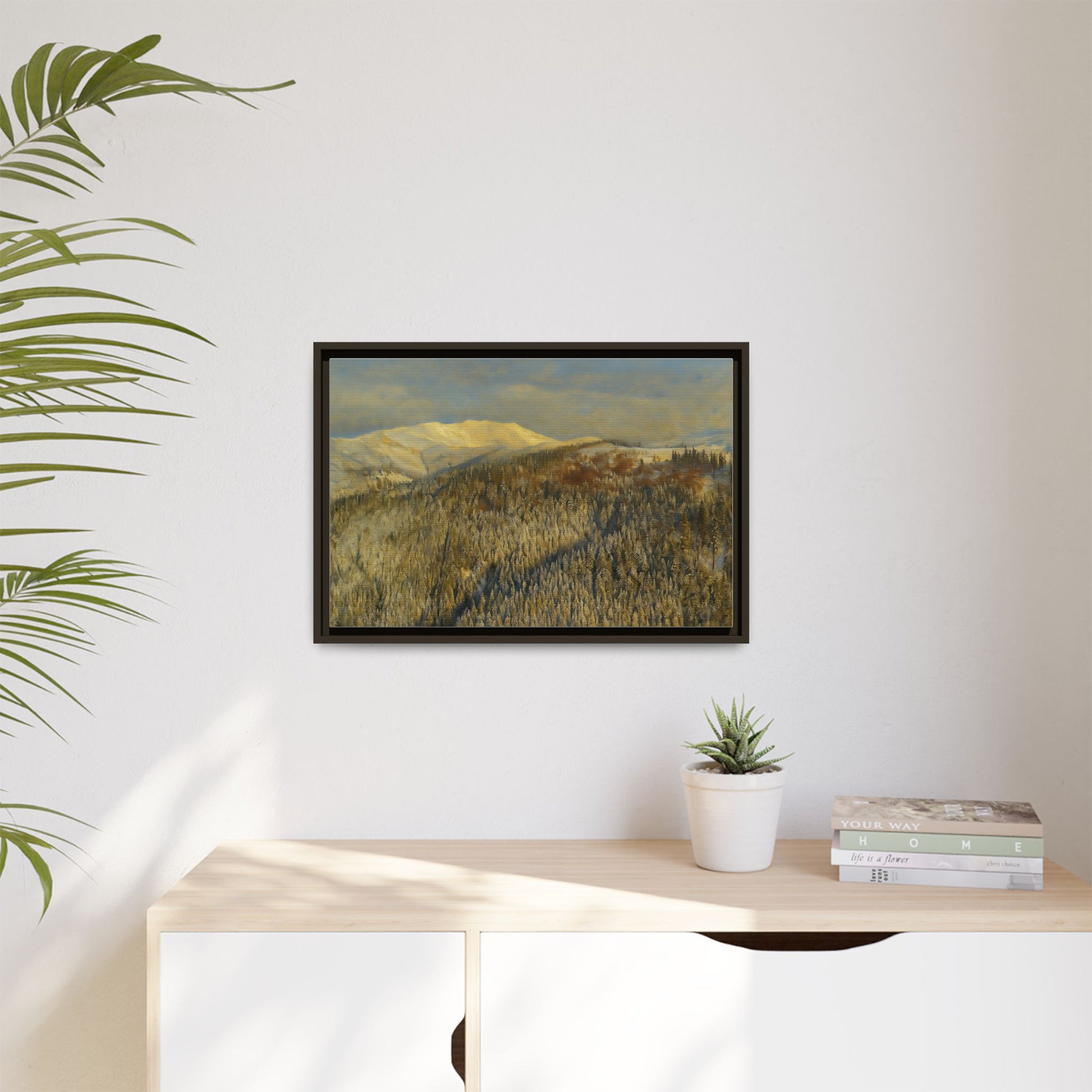 Framed Mountain Canvas Art, Perfect for Home Decor, Nature Wall Art, Gift for Nature Lovers, Cozy Atmosphere - TRV