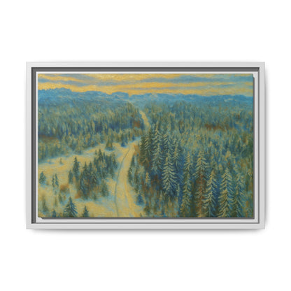 Framed Matte Canvas Art Print, Tranquil Forest Landscape, Home Decor for Nature Lovers, Wall Art for Living Room, Gift for Art Enthusiasts - TRV