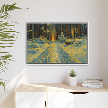 Canvas Art, Winter Landscape Wall Decor, Nature Lovers Gift, Seasonal Decor, Holiday Wall Art, Cozy Home Decoration, Framed Matte Canvas - TRV