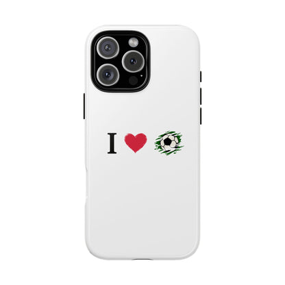 Soccer Phone Case, I Love Soccer, Tough Case Cover, Sporty Phone Accessories, Gift for Soccer Lovers, Unique Soccer Design - TRV
