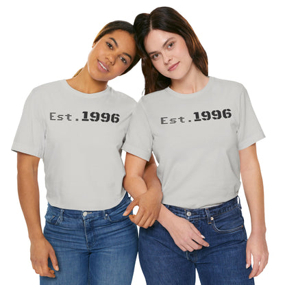 Established 1996 Unisex T-Shirt, Vintage Year Tee, Birth Year Gift, Casual Fashion, Personalized Graphic Tee - TRV