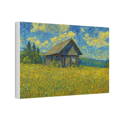 Starry Field Barn Canvas Print