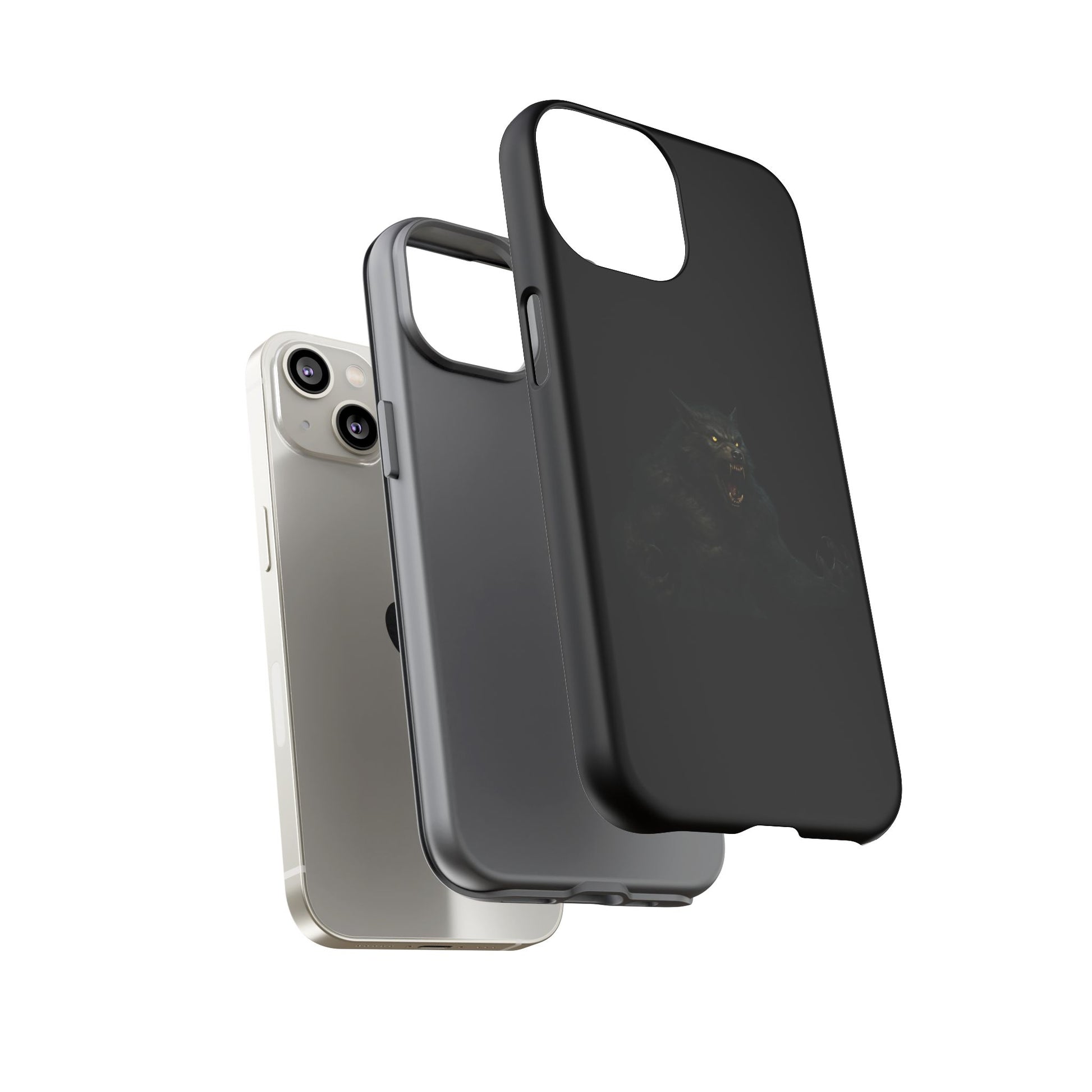 Werewolf Phone Case, Tough Cases, Black Panther Design, Gift for Animal Lovers, Phone Accessories, Fierce Phone Protection - TRV