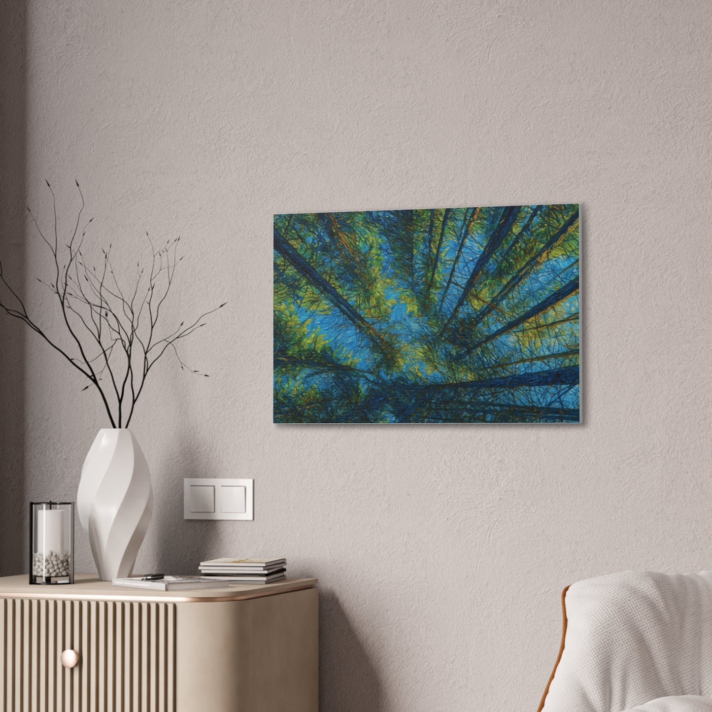 Forest Canopy Canvas Print – Upward View Trees Wall Art (Stretched Canvas 0.75")