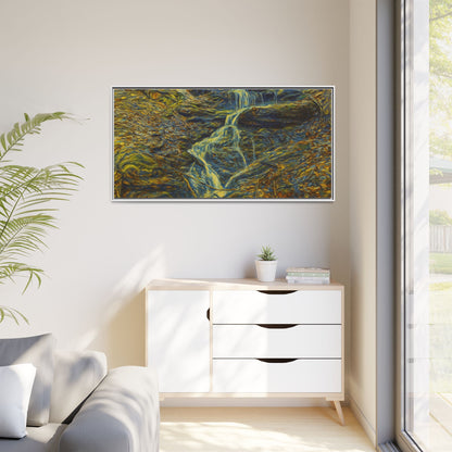 Van Gogh Style Framed Matte Canvas Art Print - Nature-Inspired Wall Decor, Abstract Waterfall Artwork, Home Office Decoration - TRV