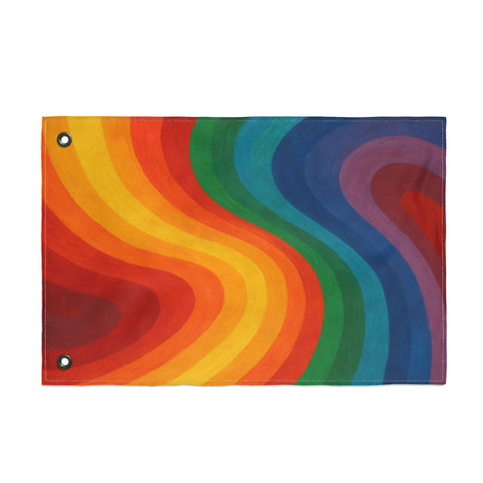 Vibrant Abstract Rainbow Double Sided Flag, Colorful Outdoor Decor, Garden Flag, Celebration Banner, LGBTQ Pride Decoration - TRV