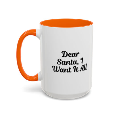 Dear Santa Accent Coffee Mug - Fun Holiday Mug for Christmas Enthusiasts