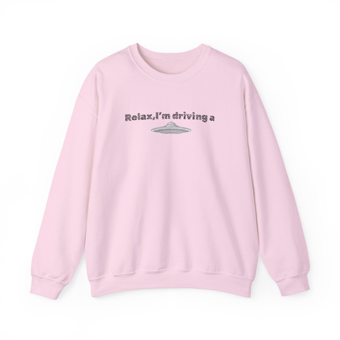 Relaxing UFO Driving Sweatshirt, Funny Gift for UFO Lovers, Unisex Crewneck Pullover, Casual Wear, Space Enthusiast Apparel