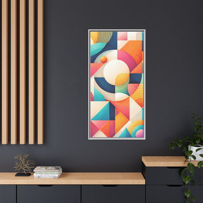 Colorful Geometric Abstract Art Matte Canvas Framed