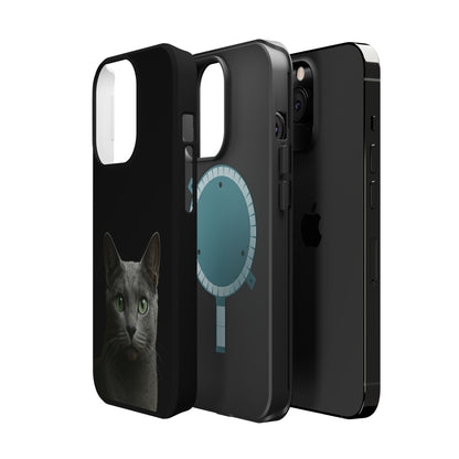Russian Blue Cat Phone Case — Magnetic Impact-Resistant iPhone Cover