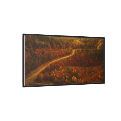 Autumn Landscape Framed Canvas Art, Cozy Home Decor, Warm Fall Vibes, Gift for Nature Lovers, Perfect for Thanksgiving - TRV