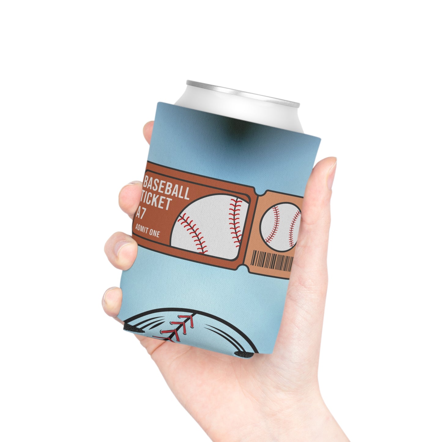 Baseball Ticket Can Cooler, Fun Drink Sleeve for Tailgates, Sports Events, Unique Gift for Fans, Outdoor BBQ, Summer Parties