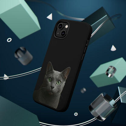 Russian Blue Cat Phone Case — Magnetic Impact-Resistant iPhone Cover