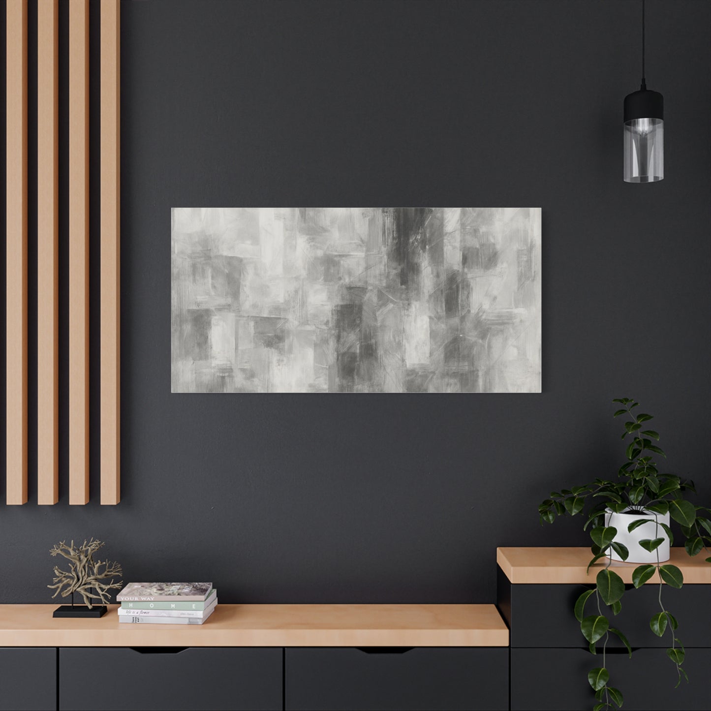Abstract Grey Canvas Wall Art, Modern Home Decor, Minimalist Artwork, Living Room Accent, Contemporary Art Piece - TRV