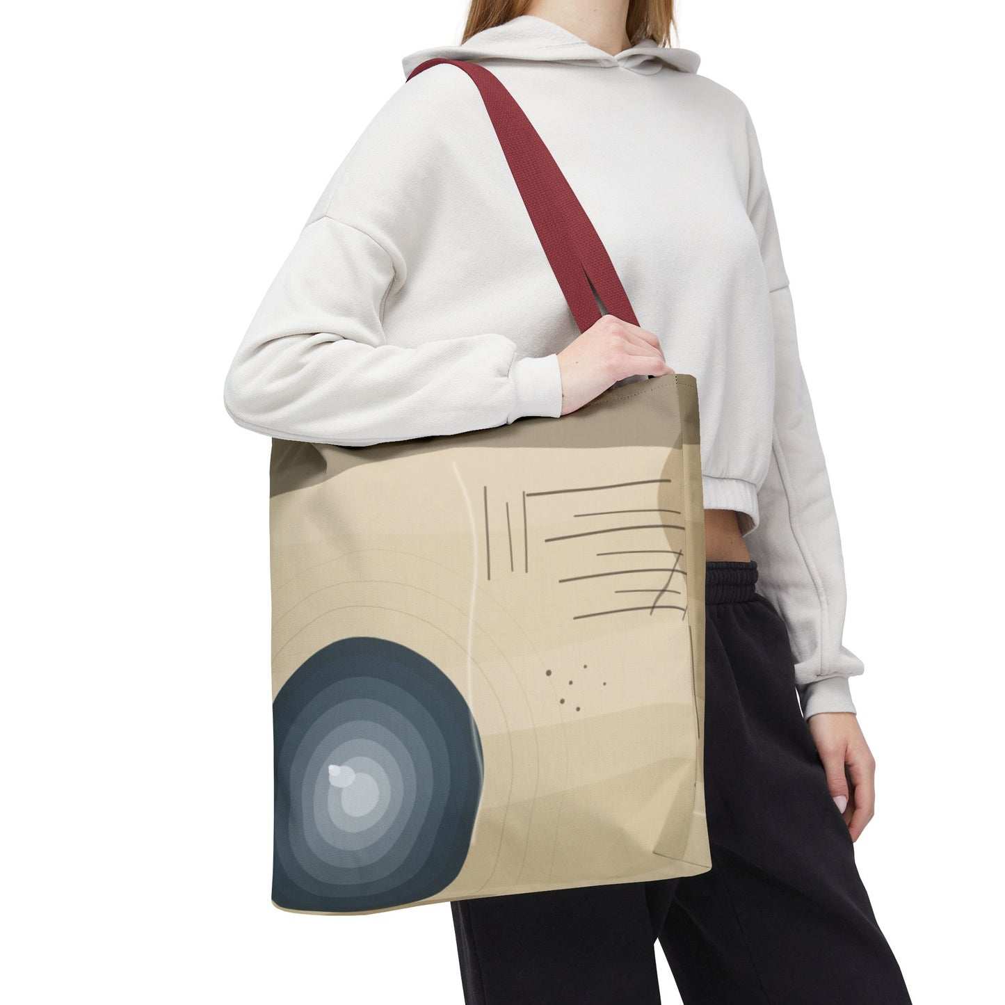 Abstract Neutral Waves Tote Bag | Geometric Circle Pattern