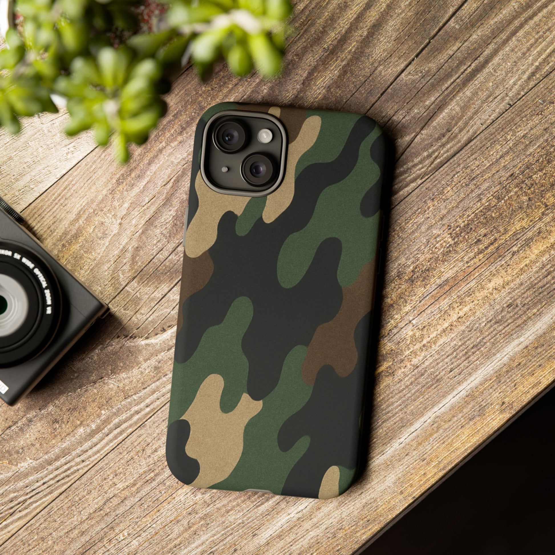Camouflage Phone Case, Tough Phone Cover, Military Style Accessory, Protective Case for Men, Gifts for Soldiers - TRV
